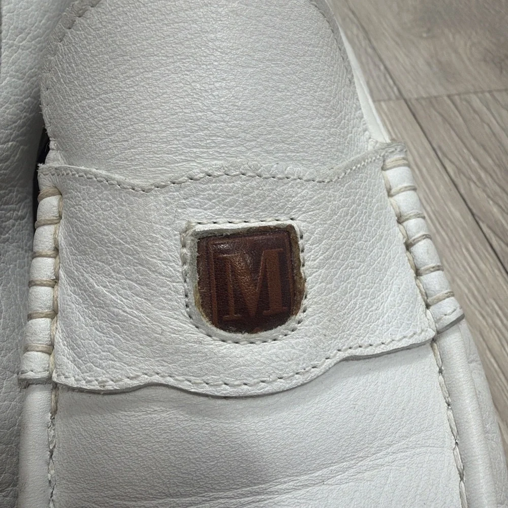BRUNO MAGLI Mens 10 M Slip On Penny Loafers Ivory Leather Hand-Made Italy Shoes